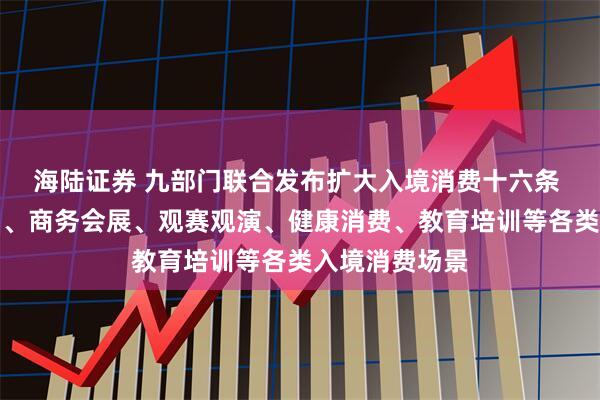 海陆证券 九部门联合发布扩大入境消费十六条 聚焦旅游购物、商务会展、观赛观演、健康消费、教育培训等各类入境消费场景