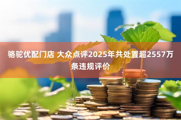 骆驼优配门店 大众点评2025年共处置超2557万条违规评价
