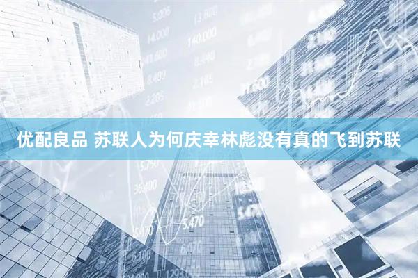 优配良品 苏联人为何庆幸林彪没有真的飞到苏联