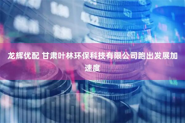 龙辉优配 甘肃叶林环保科技有限公司跑出发展加速度