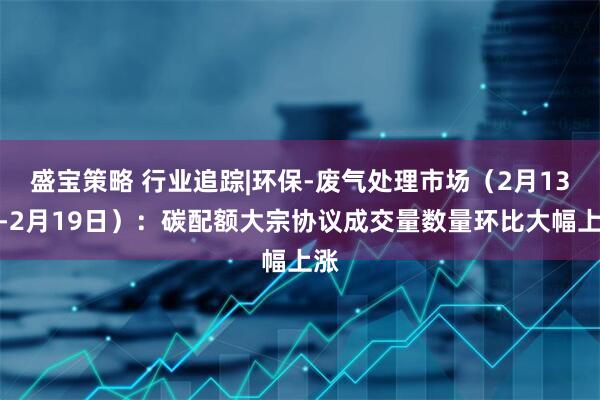 盛宝策略 行业追踪|环保-废气处理市场（2月13日-2月19日）：碳配额大宗协议成交量数量环比大幅上涨