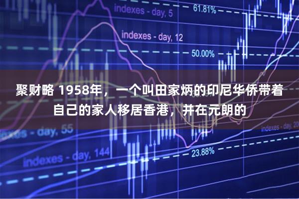聚财略 1958年，一个叫田家炳的印尼华侨带着自己的家人移居香港，并在元朗的