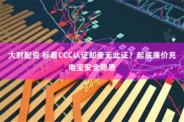 大财配资 标着CCC认证却查无此证？起底廉价充电宝安全隐患